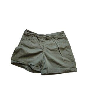 West Bound Petites Olive Green Elastic Waist Shorts Size 10 Casual Colorful